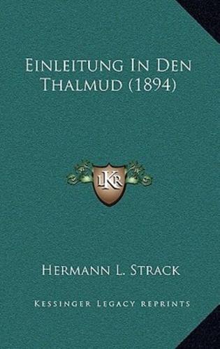 Einleitung in Den Thalmud (1894)