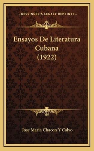 Ensayos De Literatura Cubana (1922)