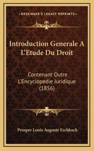 Introduction Generale A L'Etude Du Droit