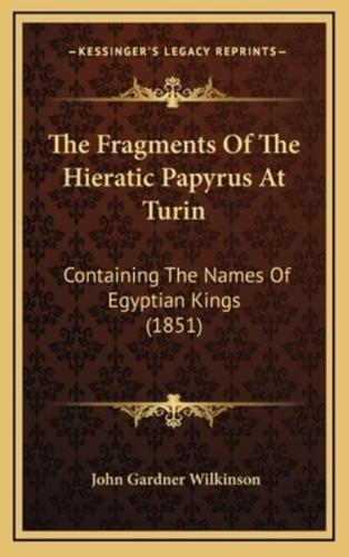 The Fragments Of The Hieratic Papyrus At Turin