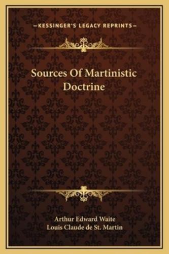 Sources Of Martinistic Doctrine