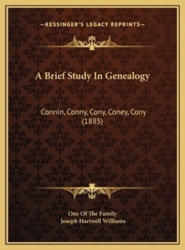 A Brief Study In Genealogy