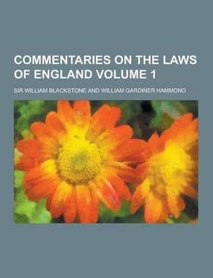 Commentaries On the Laws of England Volume 1