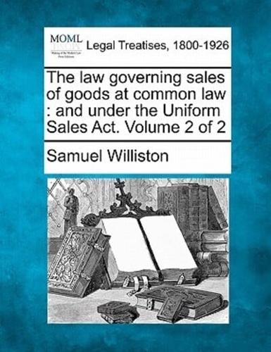 The Law Governing Sales of Goods at Common Law