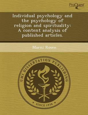 Individual Psychology and the Psychology of Religion and Spirituality