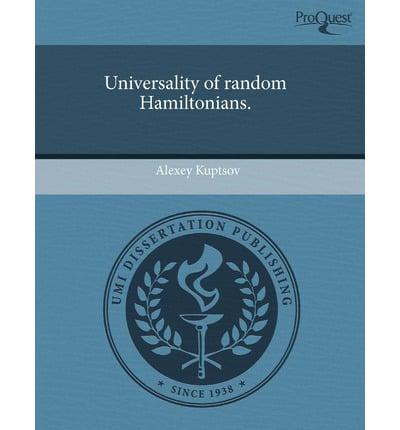 Universality of Random Hamiltonians