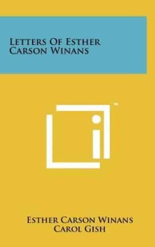 Letters of Esther Carson Winans