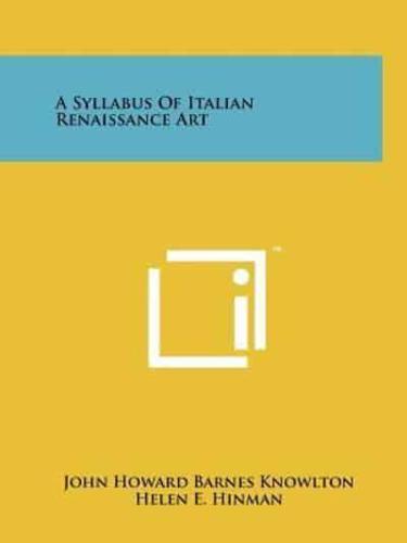 A Syllabus of Italian Renaissance Art