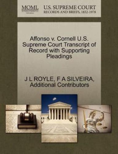 Affonso v. Cornell U.S. Supreme Court Transcript of Record with Supporting Pleadings