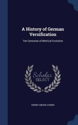 A History of German Versification