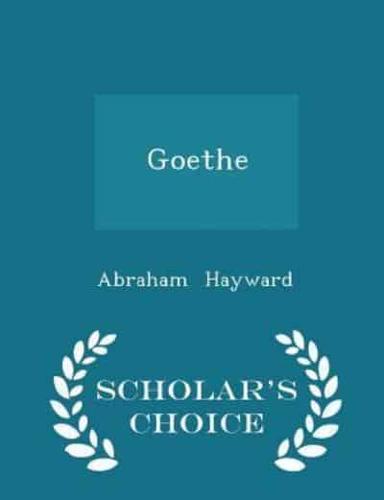 Goethe - Scholar's Choice Edition
