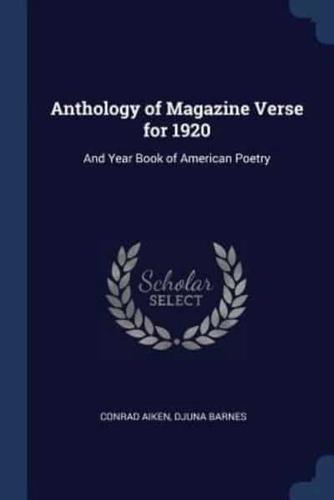 Anthology of Magazine Verse for 1920