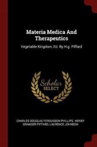 Materia Medica and Therapeutics