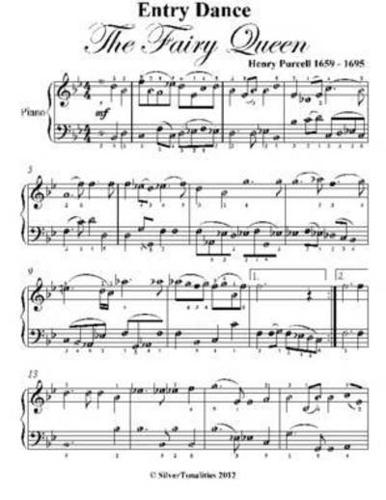 Entry Dance the Fairy Queen Easy Piano Sheet Music