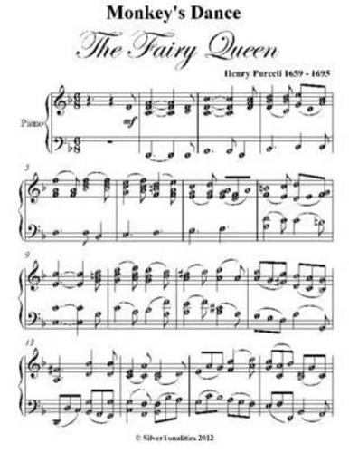 Monkey's Dance the Fairy Queen Easy Intermediate Piano Sheet Music