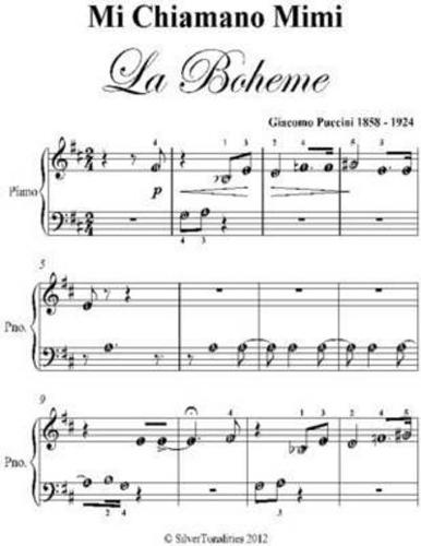 Mi Chiamano Mimi La Boheme Beginner Piano Sheet Music