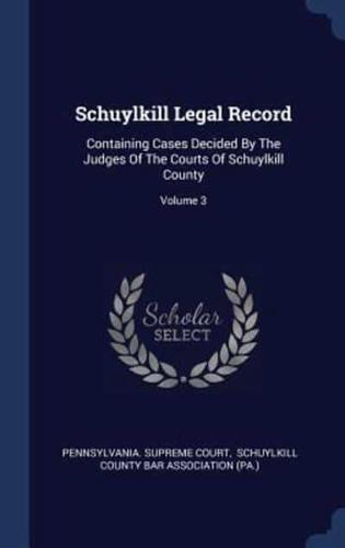 Schuylkill Legal Record