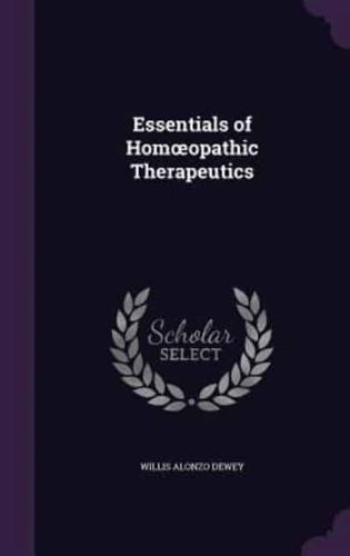 Essentials of Homoeopathic Therapeutics