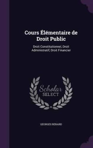 Cours Élémentaire De Droit Public