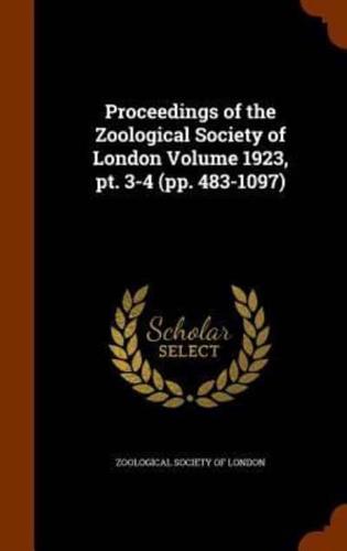 Proceedings of the Zoological Society of London Volume 1923, pt. 3-4 (pp. 483-1097)