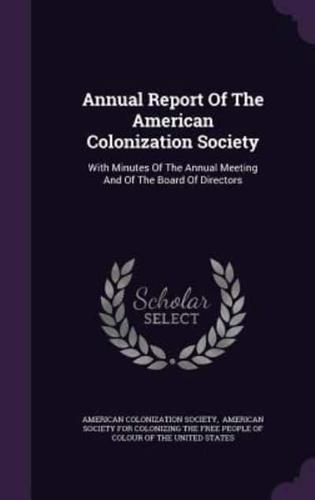 Annual Report Of The American Colonization Society