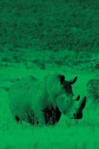 Alive! white rhino - Green duotone - Photo Art Notebooks (6 x 9 series)