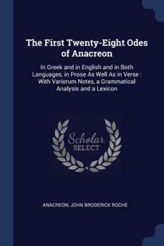 The First Twenty-Eight Odes of Anacreon