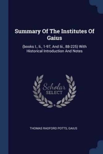 Summary Of The Institutes Of Gaius