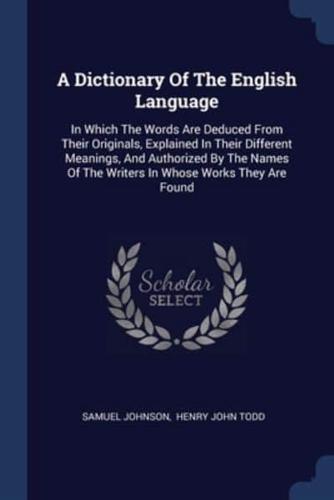 A Dictionary Of The English Language