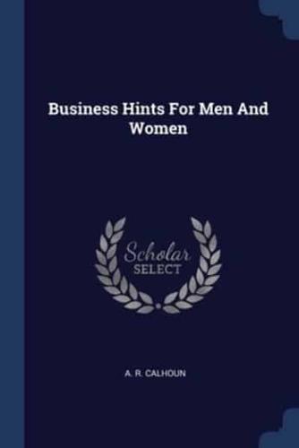 Business Hints For Men And Women