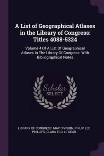 A List of Geographical Atlases in the Library of Congress