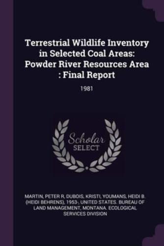 Terrestrial Wildlife Inventory in Selected Coal Areas