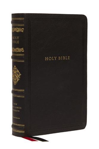 NKJV Large Print Reference Bible, Black Leathersoft, Red Letter, Comfort Print, Thumb Indexed (Sovereign Collection)