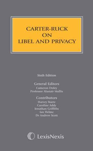 Carter-Ruck on Libel and Privacy