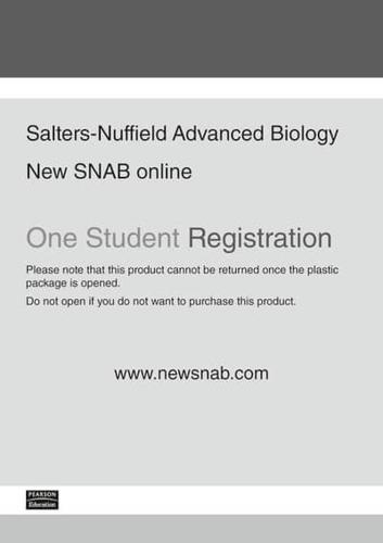 Salters Nuffield Advanced Biology AS Online Website Pin Code Single