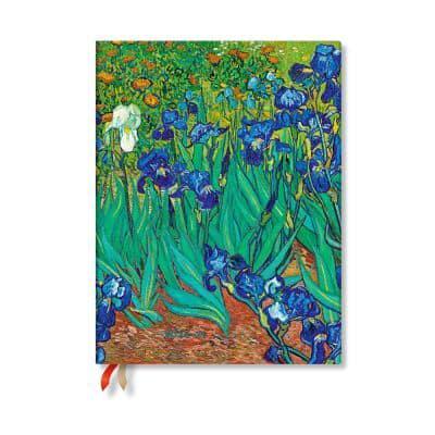 Van Gogh's Irises Ultra 18-Month Vertical Hardback Dayplanner 2025 (Elastic Band Closure)