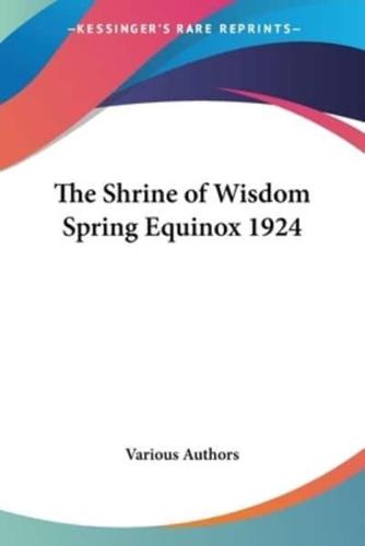 The Shrine of Wisdom Spring Equinox 1924