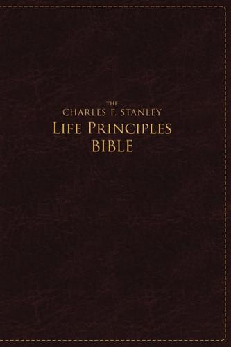 NASB, The Charles F. Stanley Life Principles Bible, Large Print, Leathersoft, Burgundy, Thumb Indexed