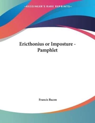 Ericthonius or Imposture - Pamphlet