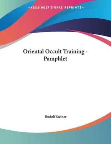 Oriental Occult Training - Pamphlet