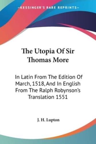 The Utopia Of Sir Thomas More