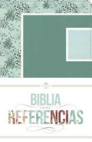 RVR 1960 Biblia Con Referencias, Abstracto, Verde Mar/celeste Símil Piel