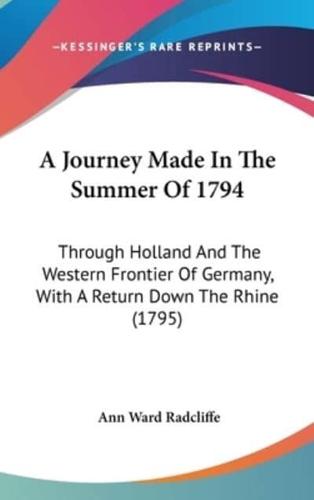 A Journey Made In The Summer Of 1794