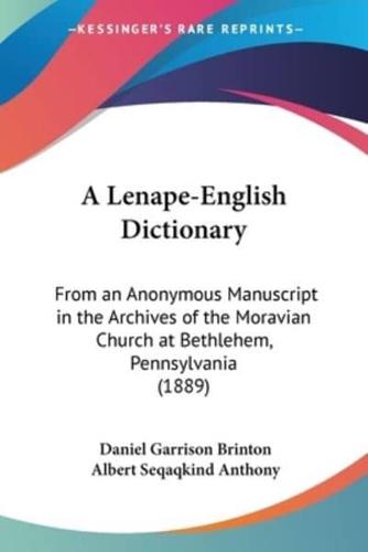 A Lenape-English Dictionary