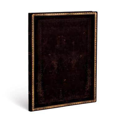 Black Moroccan Ultra Lined Softcover Flexi Journal (176 Pages)