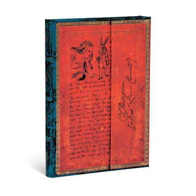 Lewis Carroll, Alice in Wonderland Midi Lined Hardcover Journal (Wrap Closure)