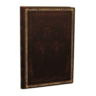Black Moroccan Mini Lined Softcover Flexi Journal (176 Pages)