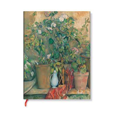 Cezanne's Terracotta Pots and Flowers Ultra Lined Hardback Journal (Elastic Band Closure)