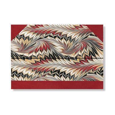 Rubedo (Cockerell Marbled Paper) Document Folder (Wrap Closure)