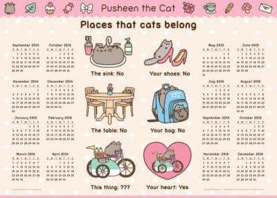 Pusheen the Cat 2014-15 Calendar Poster